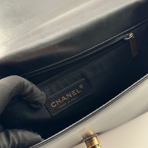 Chanel Black Boy Leather Handbag - Picture 12 of 13